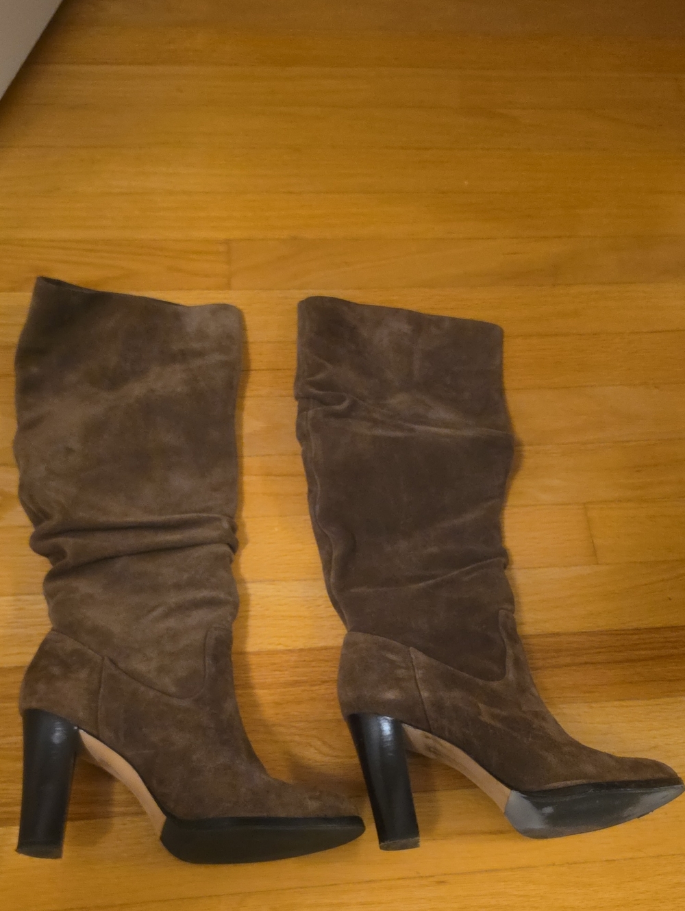 Banana Republic Brown Suede Mid-Calf Heeled Boots